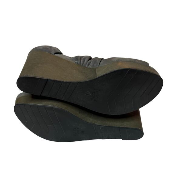 Eileen Fisher grey suede open toe sandals size 11 wedge - Picture 6 of 6